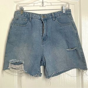 SHEIN Distressed Jean Shorts
